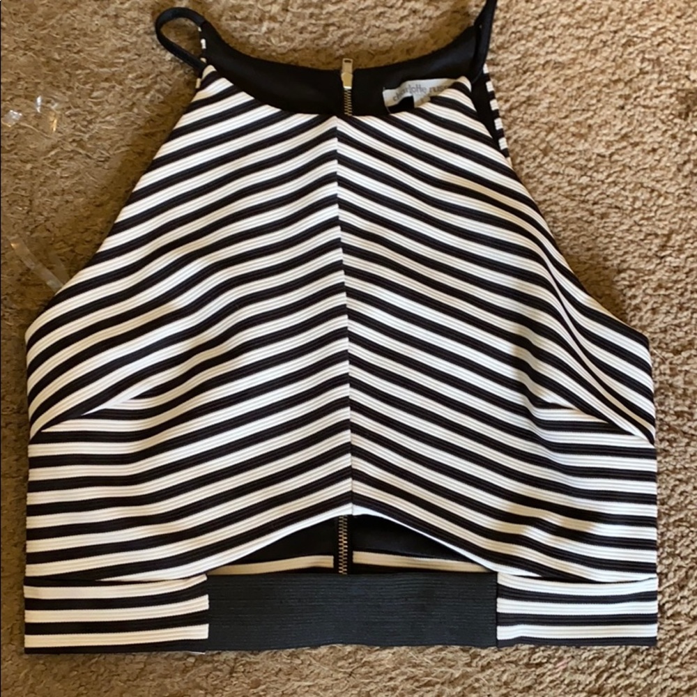Black and white crop top.